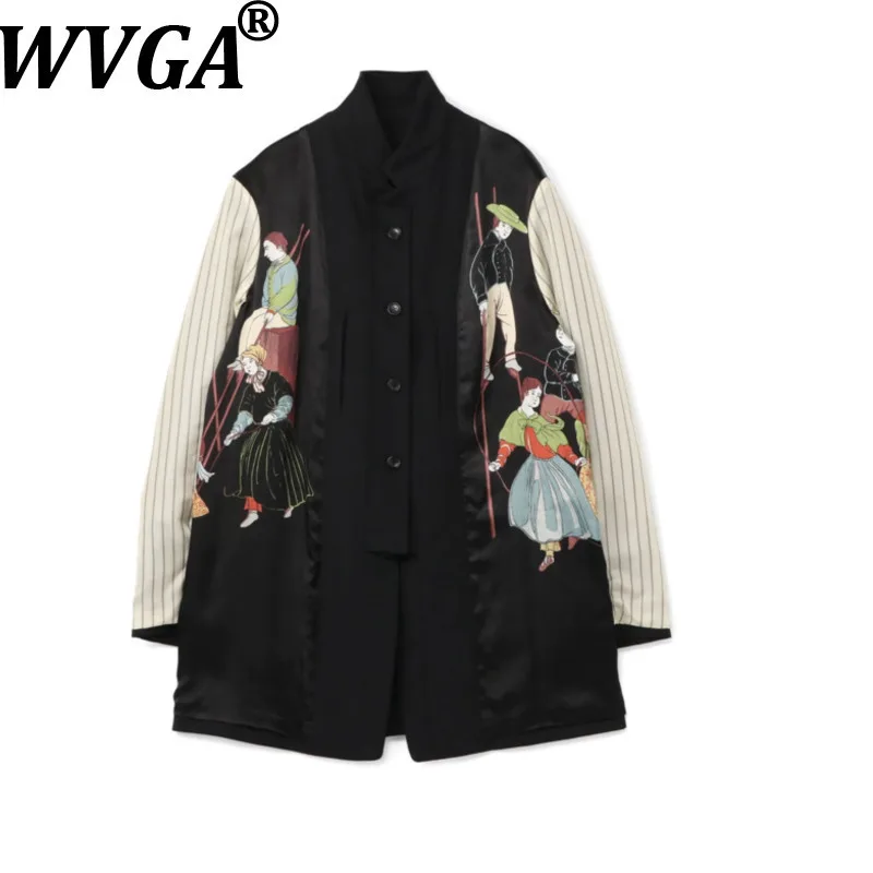 

WVGA весна осень новый мужской темный костюм двусторонний пиджак с модным принтом нишевые шикарные повседневные пиджаки с длинными рукавами Ins W12975