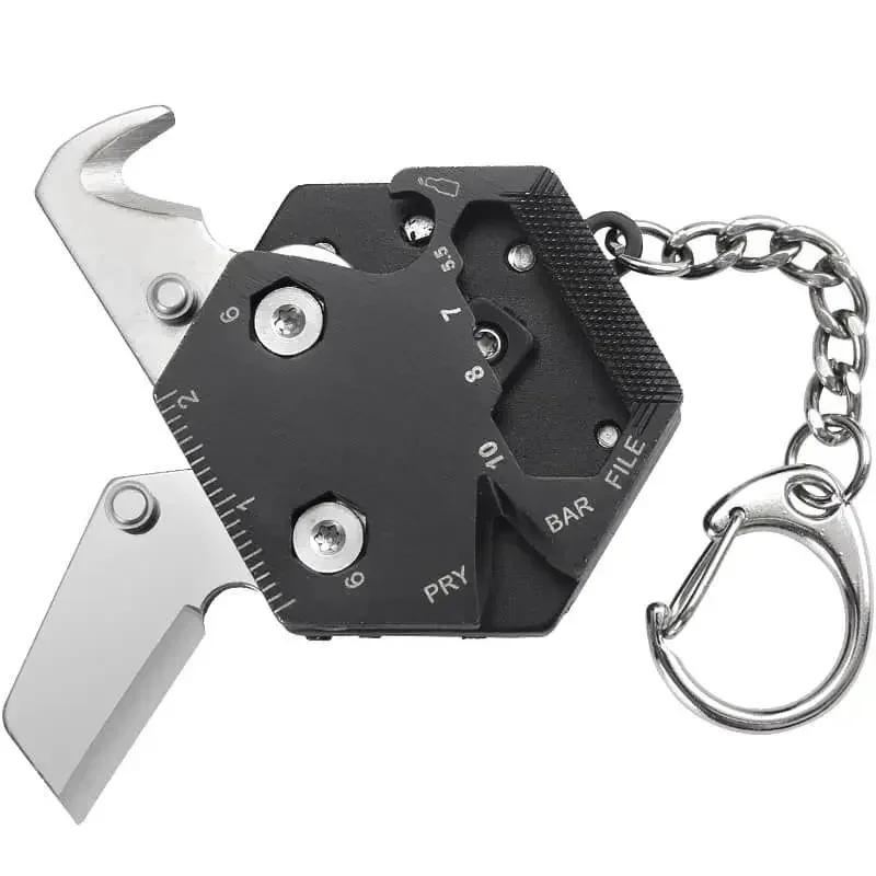 Multifunctional Hexagon Coin Outdoor EDC Tool Hexagon Folding Coin Knife Keychain Screwdriver Pocket Fold Mini coltello Gear Pee