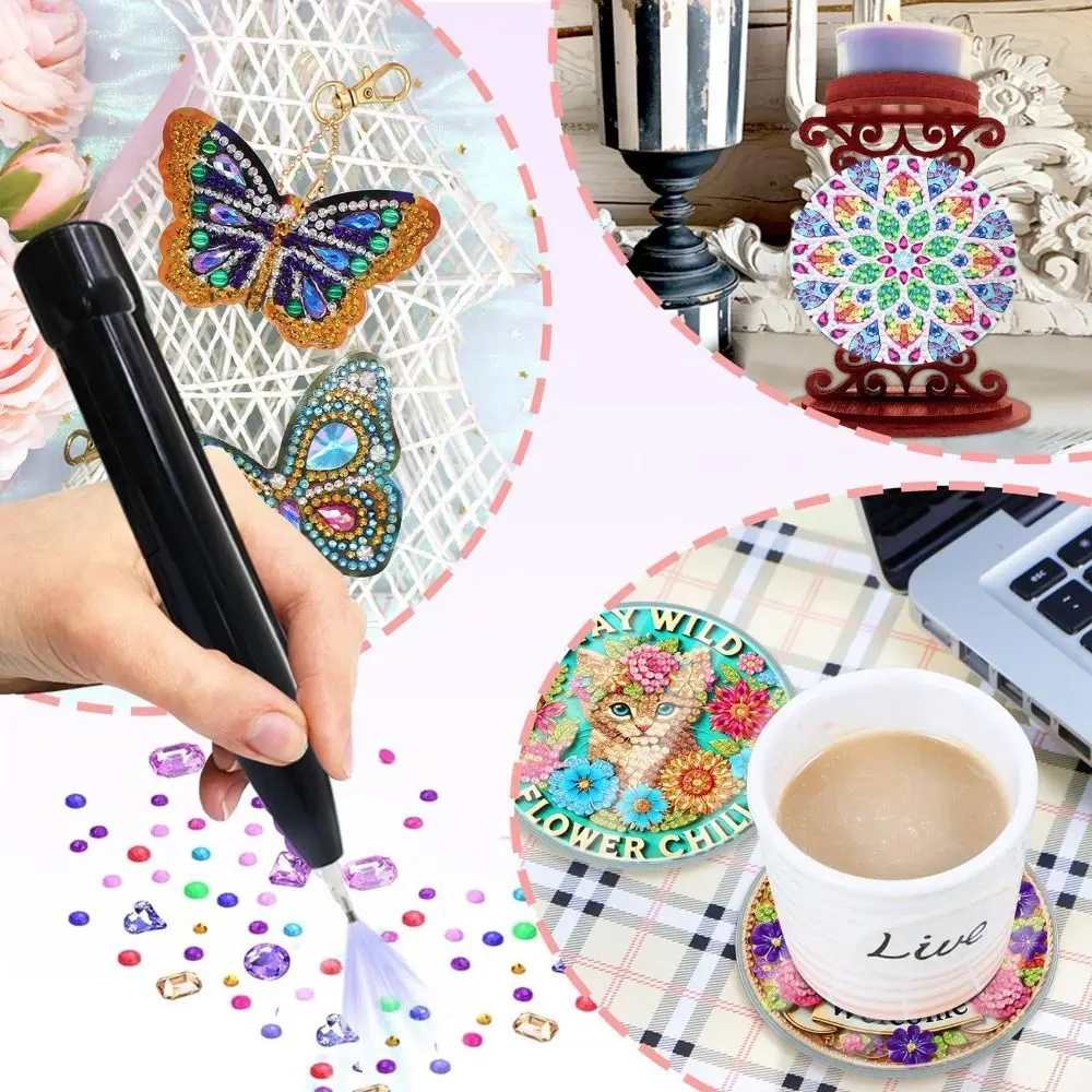 

DIY Craft Vacuum Diamond Painting Pen Kits Large Capacity USB Powered Gem Painting Pen No Need Clay Auto Suction