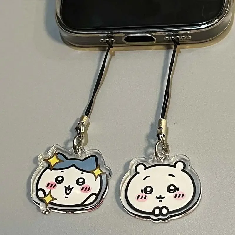 Anime Figure Keychain Mobile Phone Pendant Couple Lanyard Pendant Keychains Cell Accessories Bag Pendant Gifts