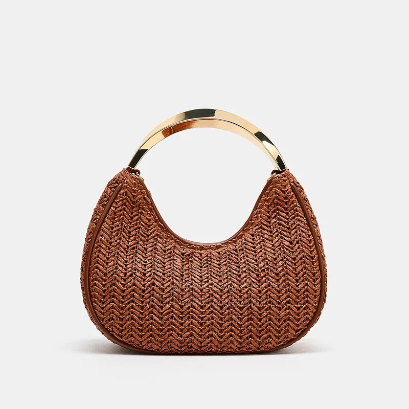 

New spring and summer PU women's bag metal-plated effect metal handbag fashionable retro shoulder bag messenger bag