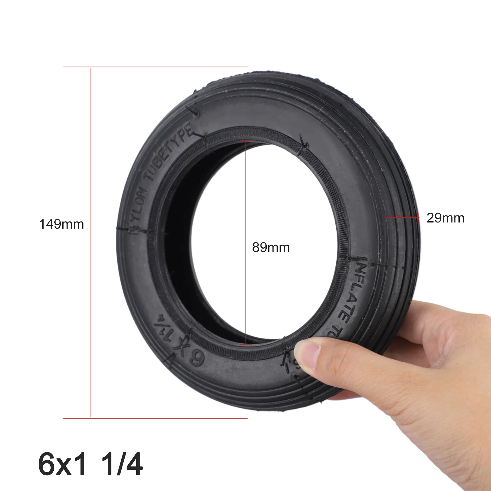 6*1.25 Tire 6inch Vacuum Outer Tire Easy To Replace Lightweight Long-lasting Special Lines Scooter Replacement Tire