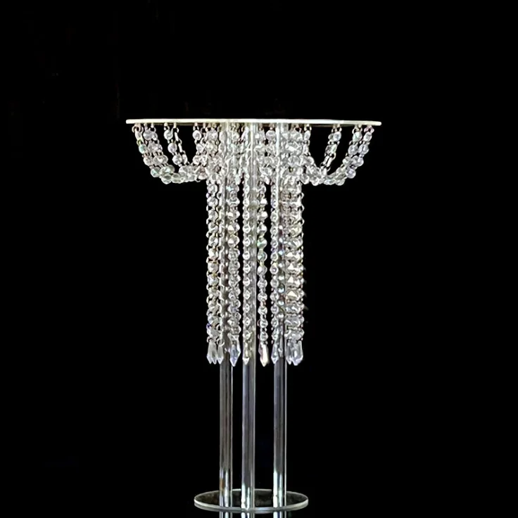 4 pcs Fashion Engagement Party Table Centerpieces Crystal Candy Holder Wedding Dessert Cake Stand Birthday Baptism Ornament Rack