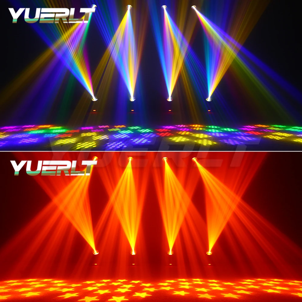 YUERLT LED 200 ワットビームゴボ移動ヘッド舞台照明虹効果ディスコナイトクラブバーパーティー装飾 DMX 音楽ライト