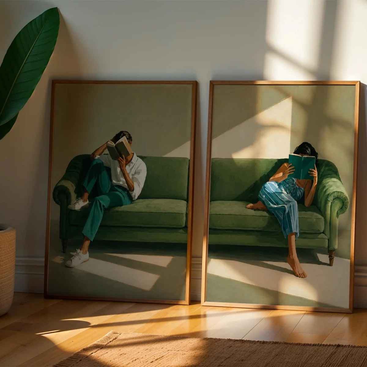 2pcs/set Reading Woman Canvas Prints Poster Modern Minimalist Academia Portrait Art Prints Bedroom Wall Art Home Decor Poster