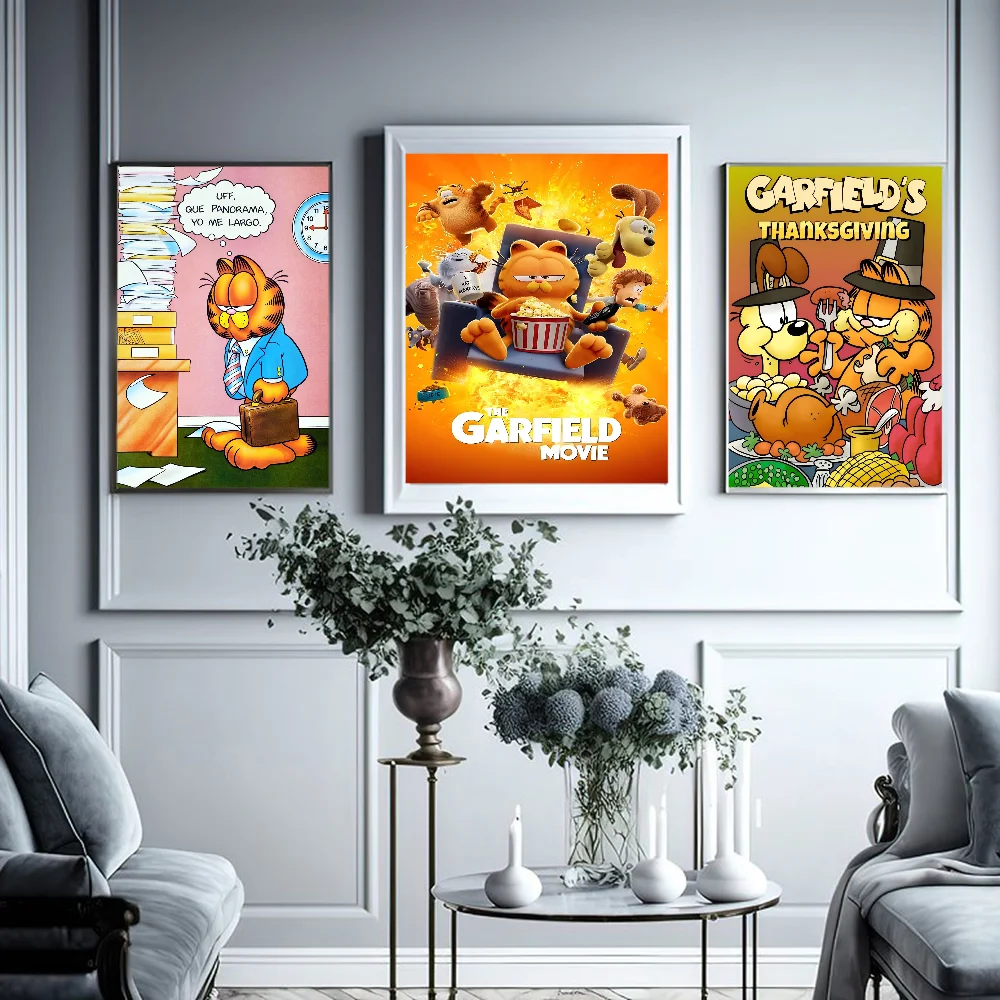 G-Garfields Cat Anime Posters Sticky Fancy Wall Sticker For Living Room Bar Decoration Room Wall Decor