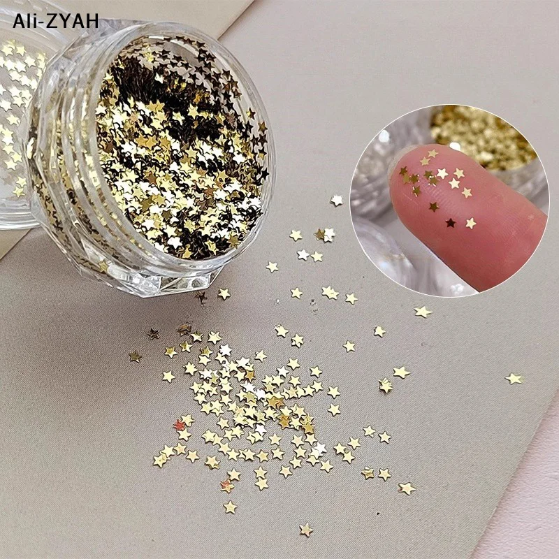 

【Z】1mm Sparkling Star Nail Glitter Sparkling Pentagram Nail Decoration Nail Salon Design Cute Accessories DIY Nail Art Design