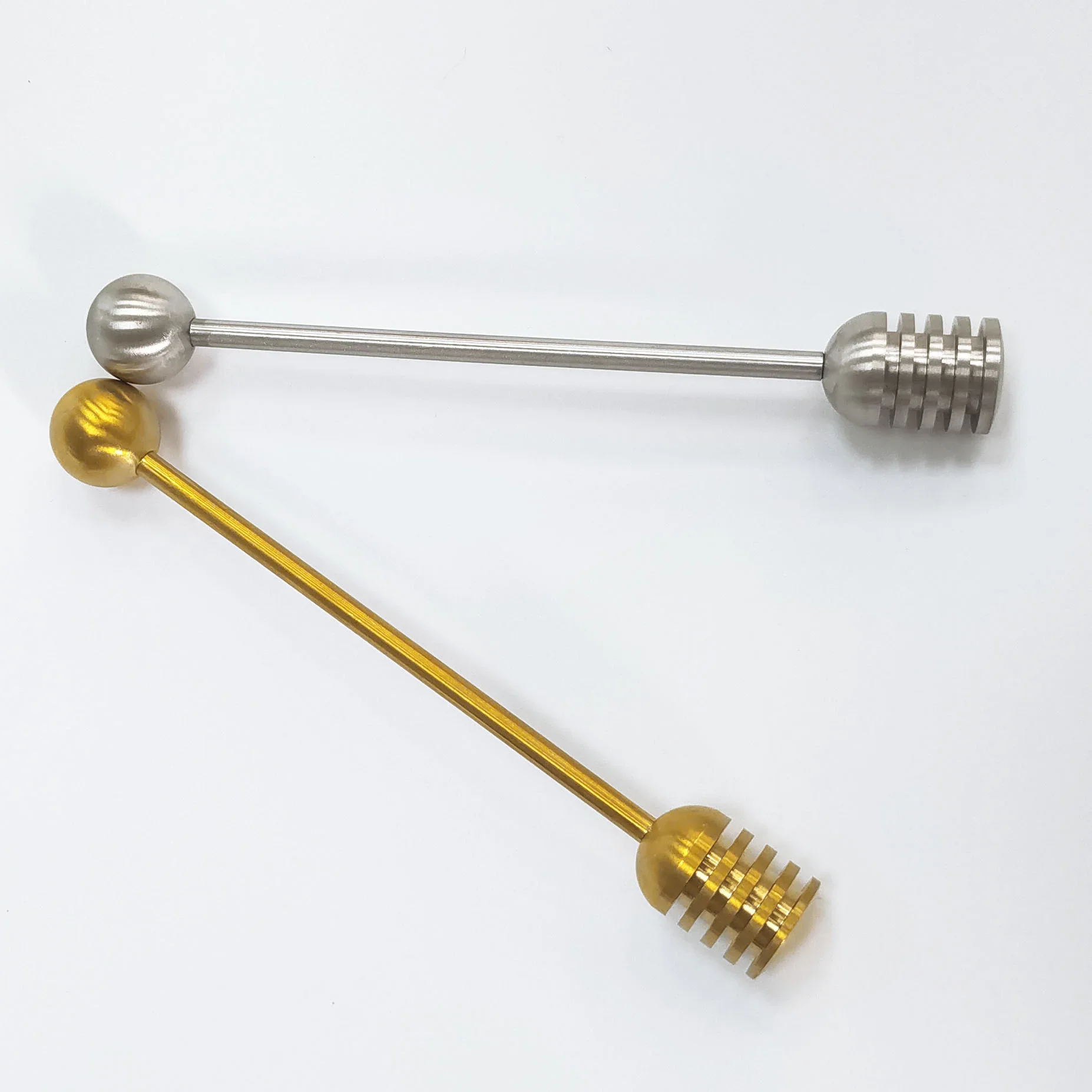 Honey stirrer 304 stainless steel linear handle with round bead honey spoon honey spoon honey stirring rod