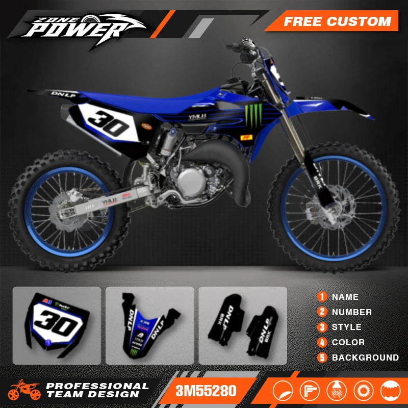 Powerzone For Yamaha YZ85 2022 2023 2024 2025 Custom Backgrounds Graphics Decals Sticker Kits 01