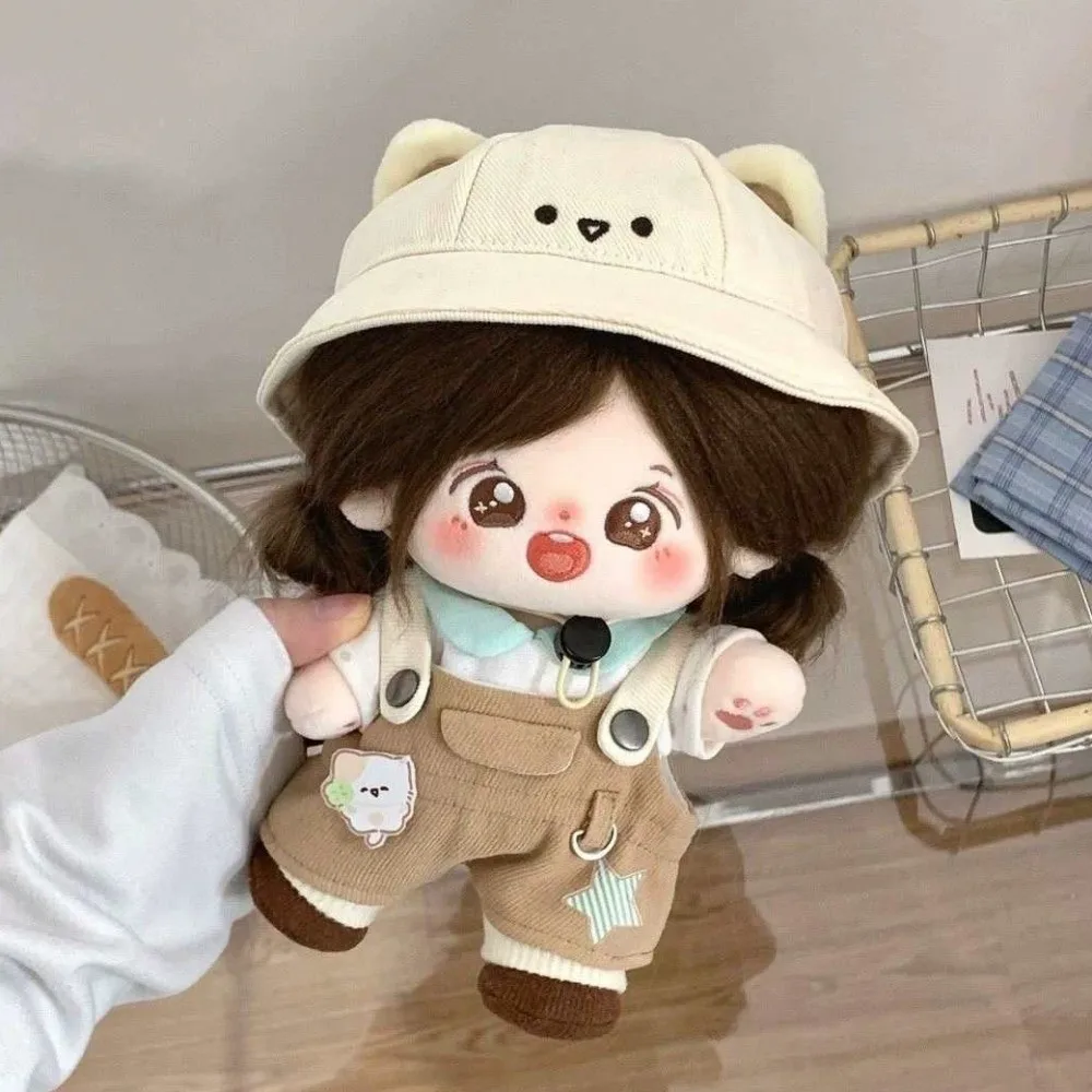 1 set Cartoon Overalls 20cm Cotton Clothes Bear Hat Cat Cotton 's Clothes Mini Fashion Clothes Children's Gift