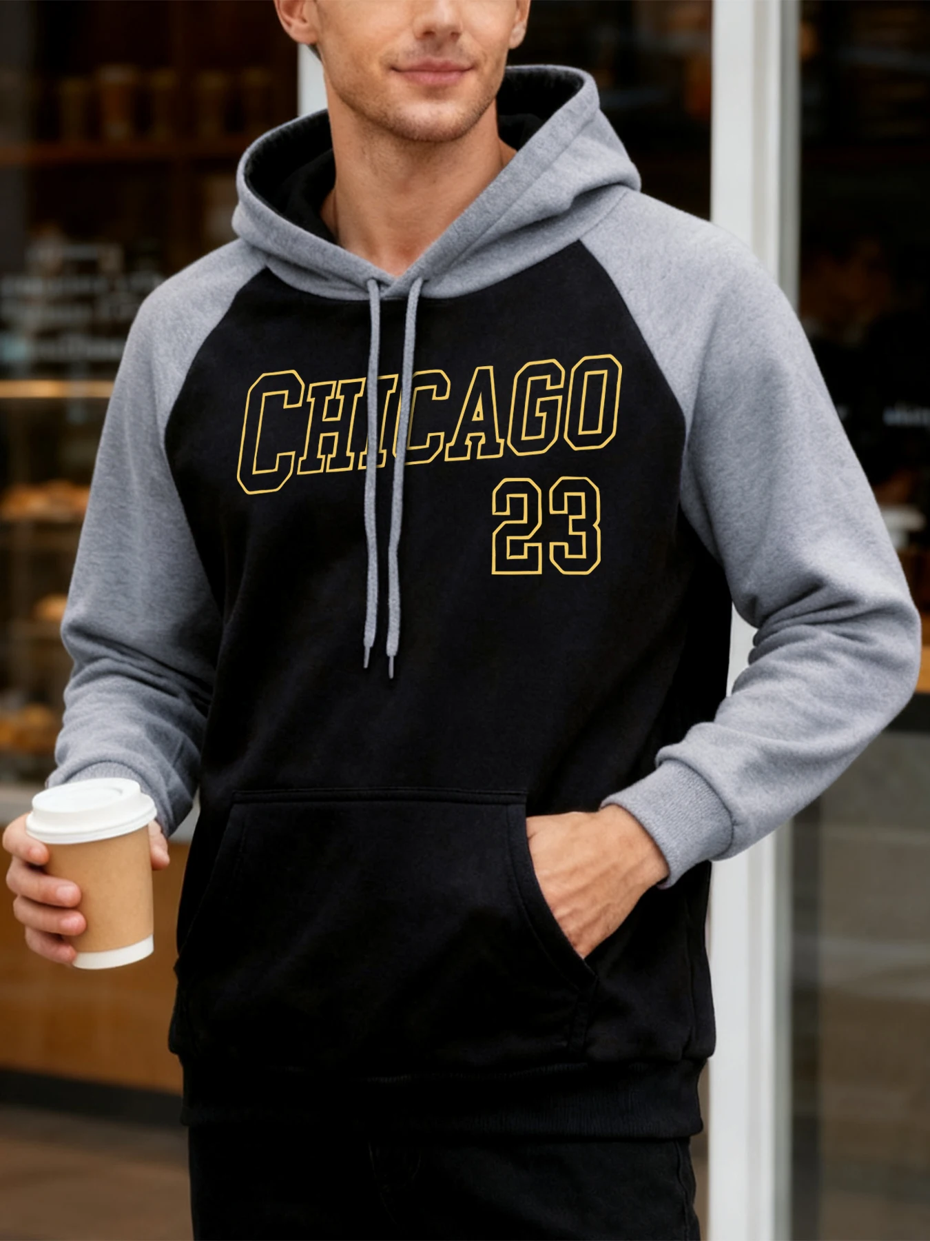 شيكاغو عدد 23 طباعة الرجال راجلان هوديس الهيب هوب كنزة صوف متعدد الألوان جيب الملابس موضة عادية كل مباراة هوديي