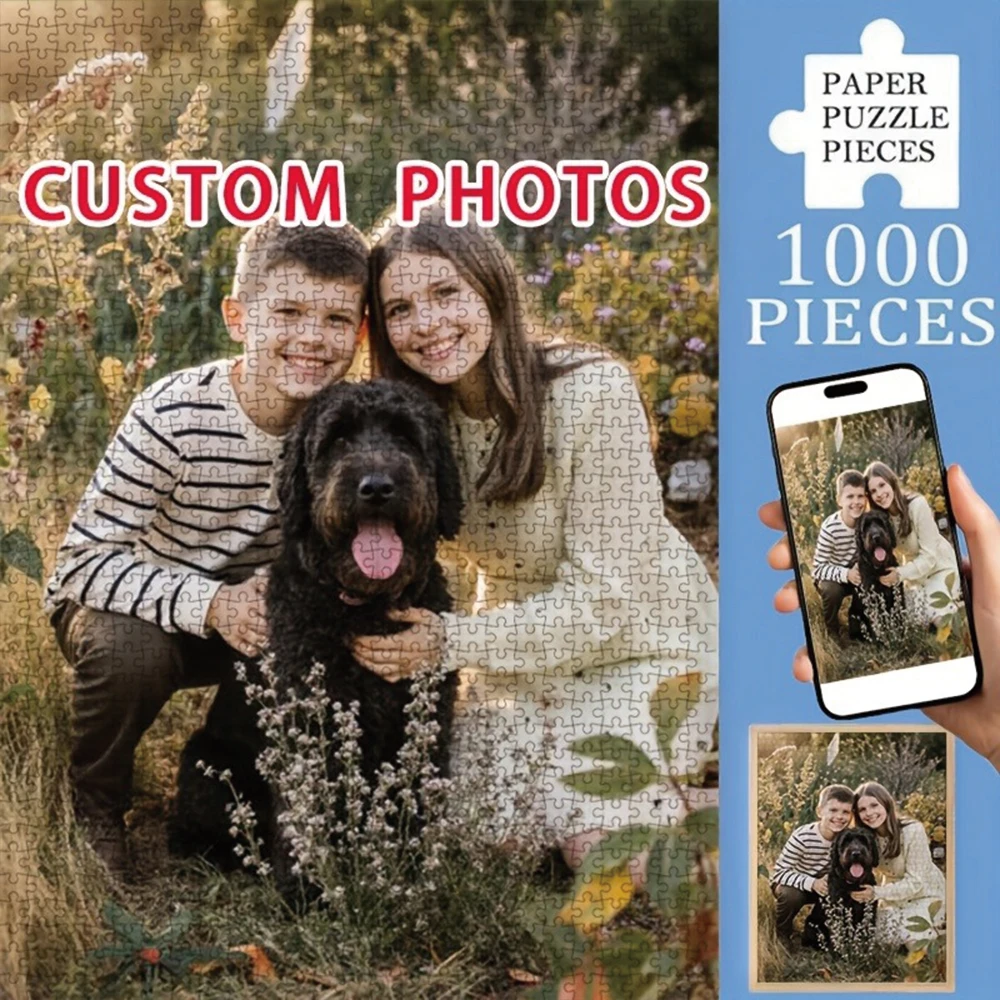 35/300/500/1070pcs Personalized Custom Photo Puzzle Pet Photos Customize Your Puzzle To Create An One-Of-A-Kind Present.