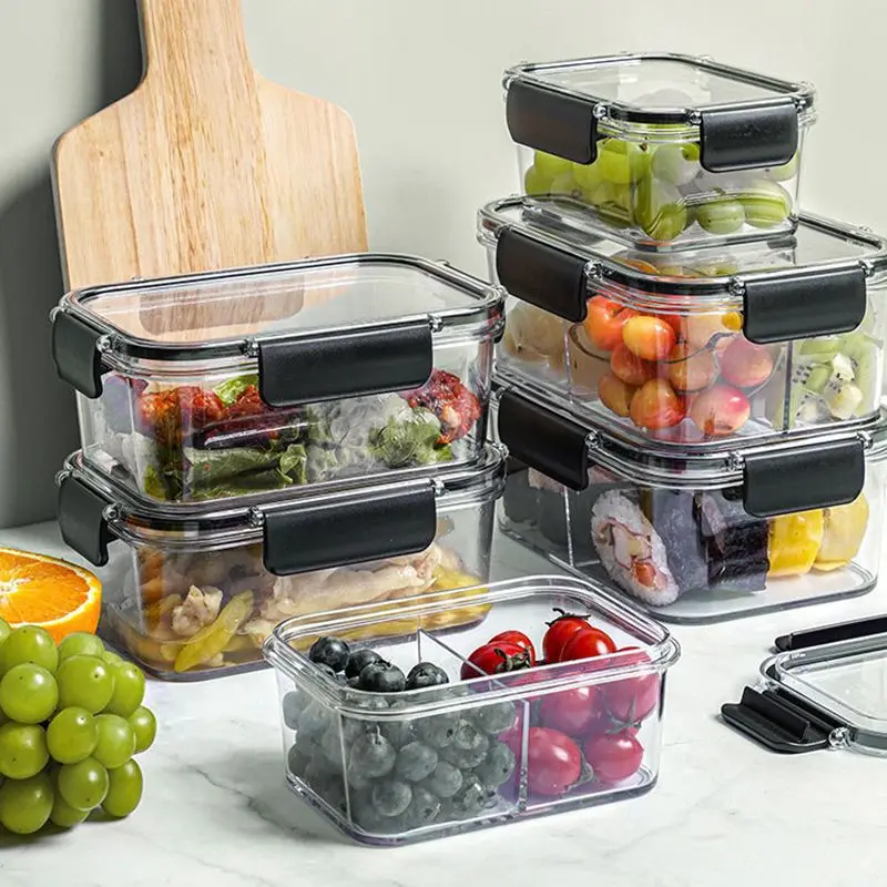 

1pc Food Storage Containers With Snap Lock Lids Portable Lunch Box Airtight & Leakproof Food Storage Box, Kitchen Accessories