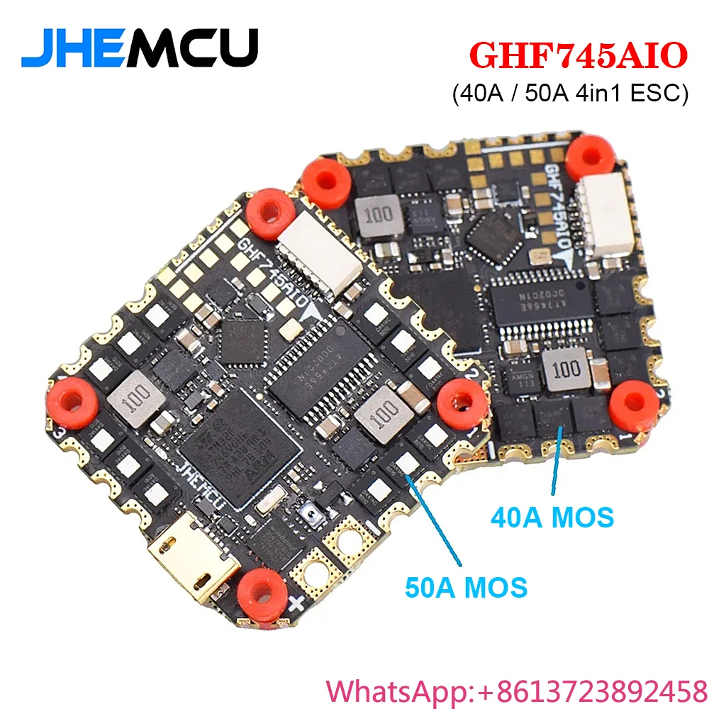 

Полетный контроллер JHEMCU GHF745AIO MPU6000 F745 с регулятором скорости BLHELI32 G071 40A/50A 4-в-1 ESC 25.5X25.5мм 3-6S для FPV-дронов для фристайла