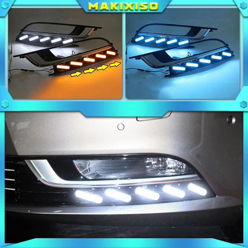 

2PCS Car light For VW PASSAT CC 2014-2018 LED DRL Daytime running lights with fog lamp cover