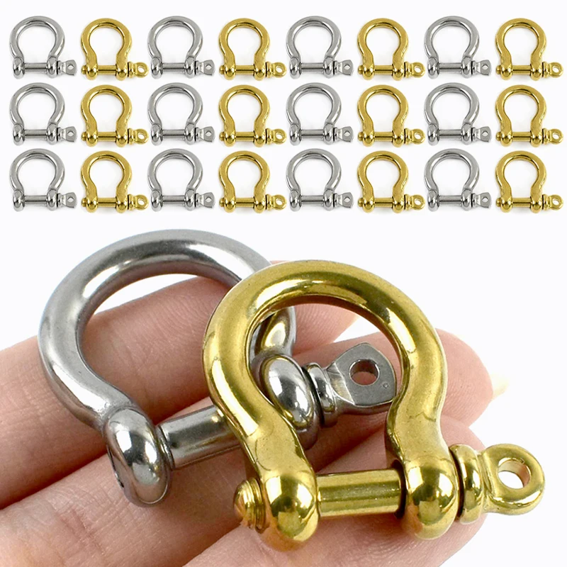 

2/5Pcs 6/8/9/10mm Metal Bow U Shackle Buckle with D Ring for Handbag Luggage Strap Adjustable Detachable DIY Accessories