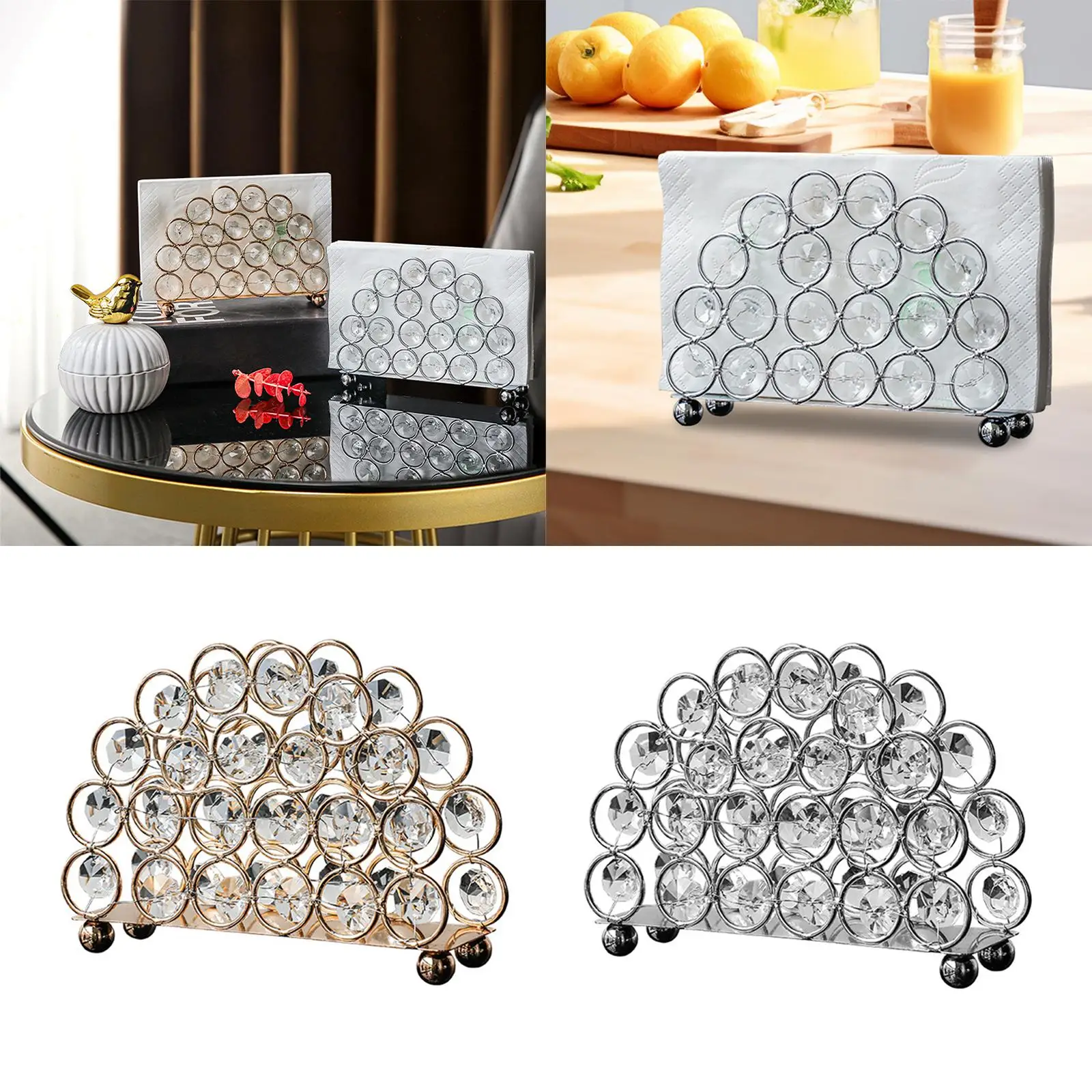 

Napkin Dispenser Desktop Tissue Clamp Home Ornament Nordic Luxury Tissue Holder for Dining Room Restaurant Kitchen Countertop