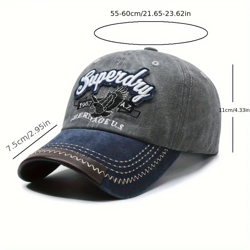 Gorra de béisbol lavada de algodón para hombre y mujer, gorro deportivo con bordado de letras negras, sombrilla informal para deportes al aire libre, Unisex