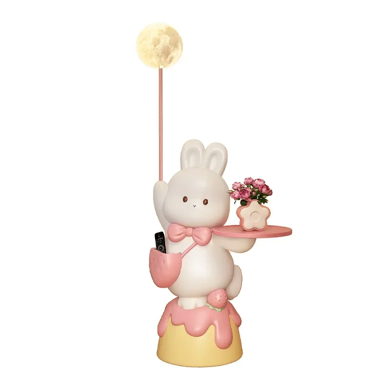

Cute rabbit side decoration, living room, household, shelf, storage floor, cartoon creative coffee table side cabinet