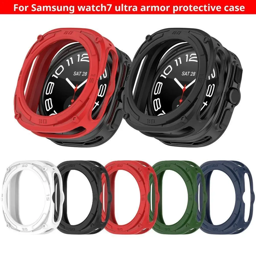 

Для Samsung Galaxy Watch Ultra 2025 47 мм полый защитный чехол для часов, цветной мягкий резиновый чехол для часов с защитой от пыли и падения