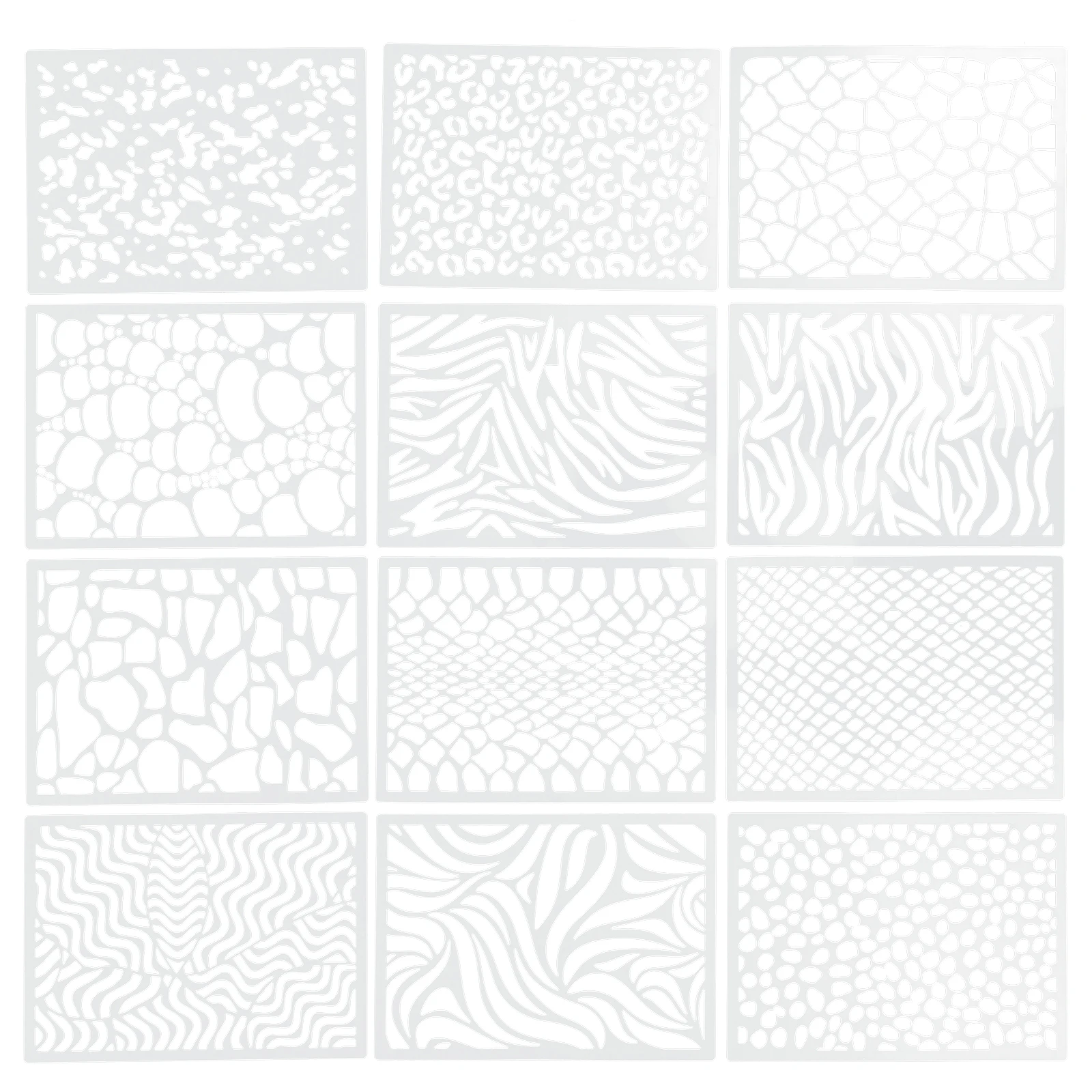 12 個中空ステンシル壁印刷型絵画ビスケット装飾パターンペット工芸品