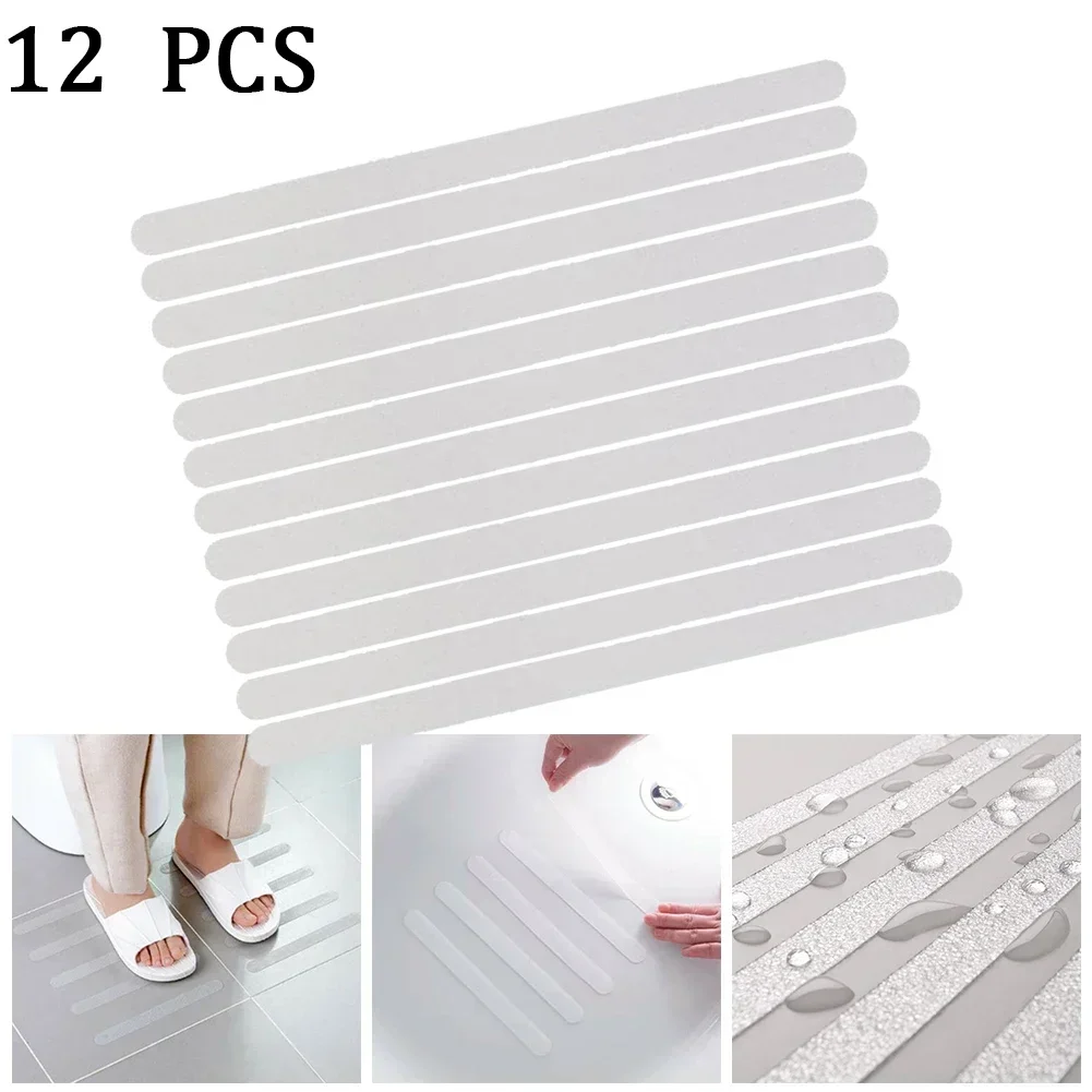 Anti-slip Strips Bathtub Shower Mat Non Slip On Tiles Grip High Quality PEVA Pad Stickers 12PCS White Anti Slip