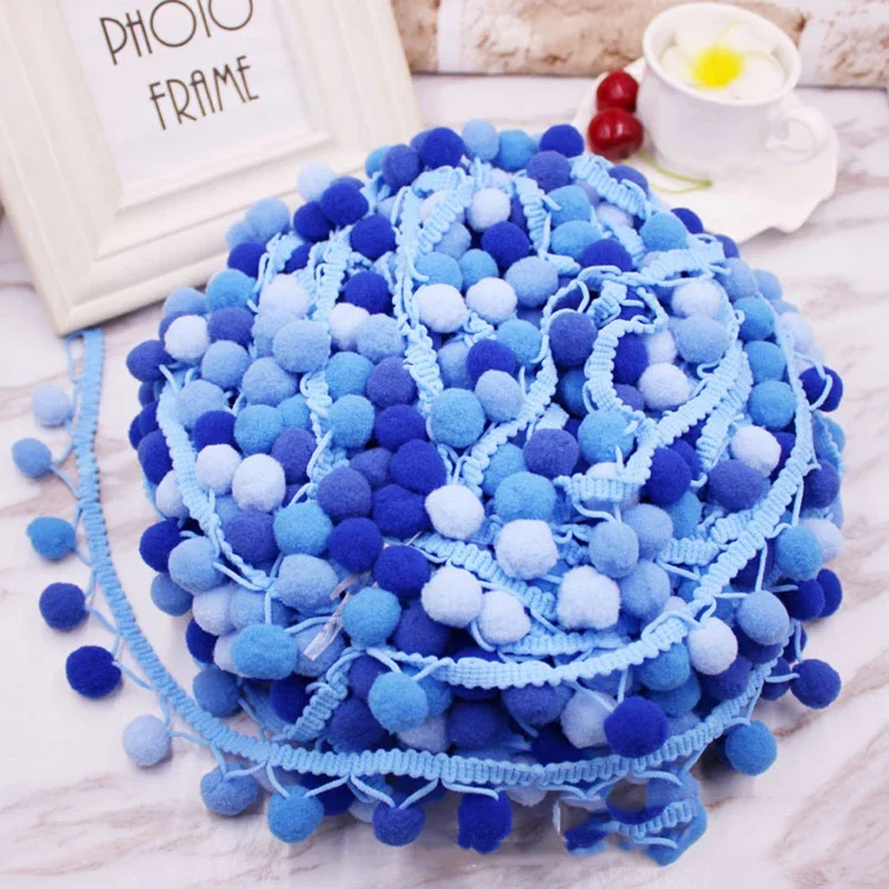 5yards Pom Pom Trim Lace Fabric Sewing Accessories Pompons Trim tassel Ball Fringes Ribbon Sewing Lace For DIY Material Apparel