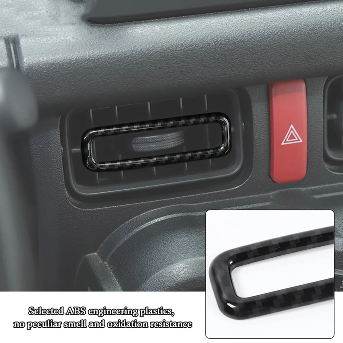 Central AC Air Vent Outlet Decoration Cover Trim Sticker for Suzuki Jimny 2019-2022 Accessories , ABS Carbon