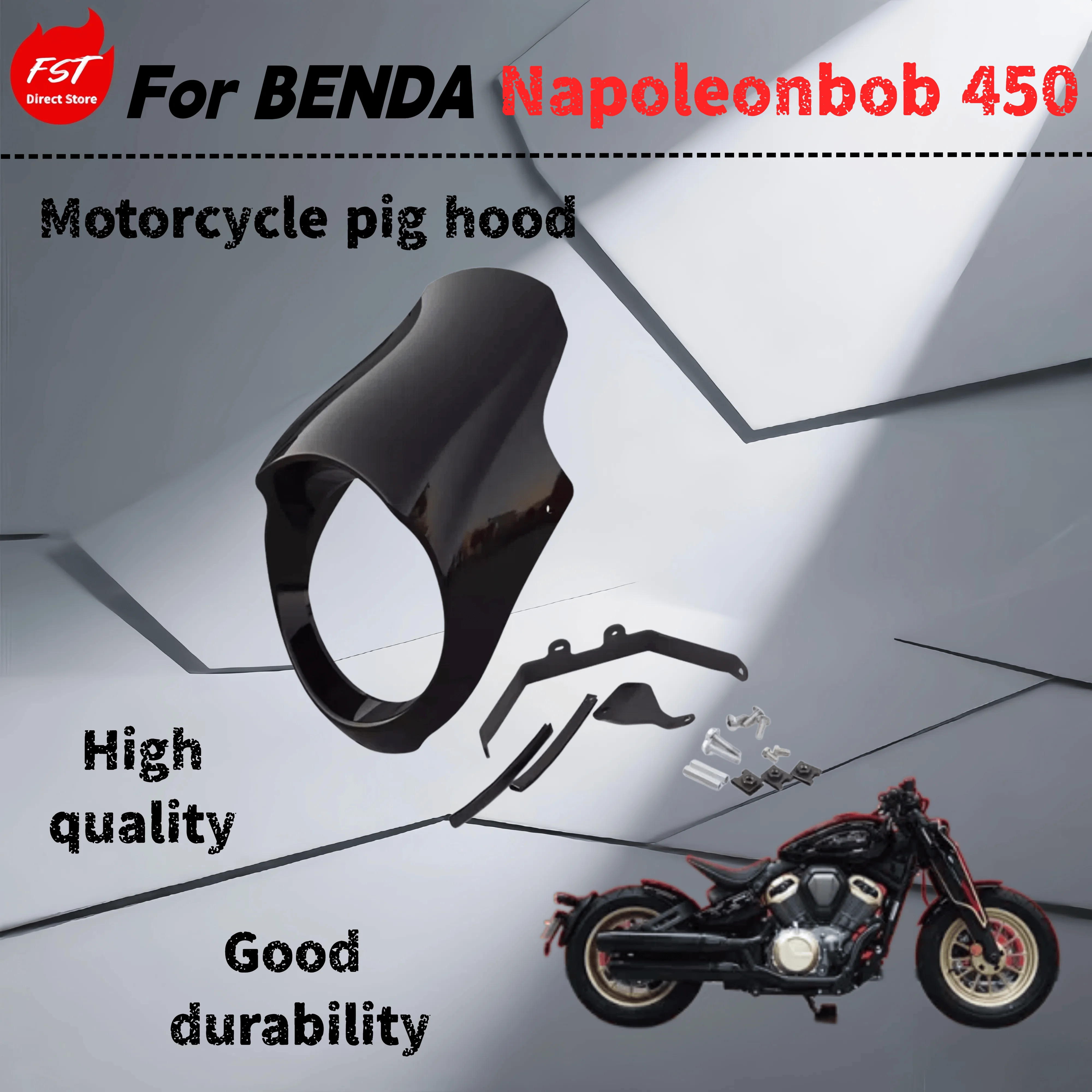 

For Benda Napoleonbob 450 modified pig head cover headlight cover car head cover decorative cover non-destructive installation