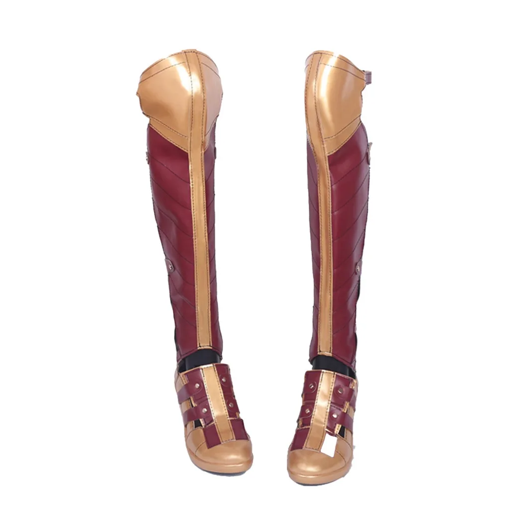 Zapatos de Cosplay de mujer maravilla, botas por encima de la rodilla, mascarada de Halloween, accesorios de disfraz de fiesta de actuación de Carnaval