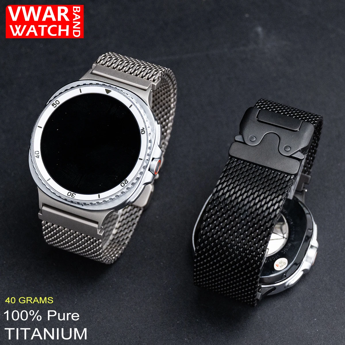 

100% pure Titanium Band for Samsung Galaxy Watch 8/8 Classic Milanese Loop Strap for Galaxy Watch Ultra 2025 47mm Men Correa