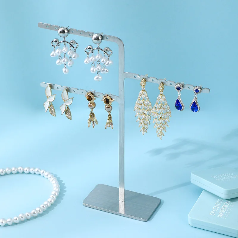 Jewelry Display Holder Metal Earring Storage Rack Jewelry Organizer Holder Earring Necklace Pendants Organizer Display Stand