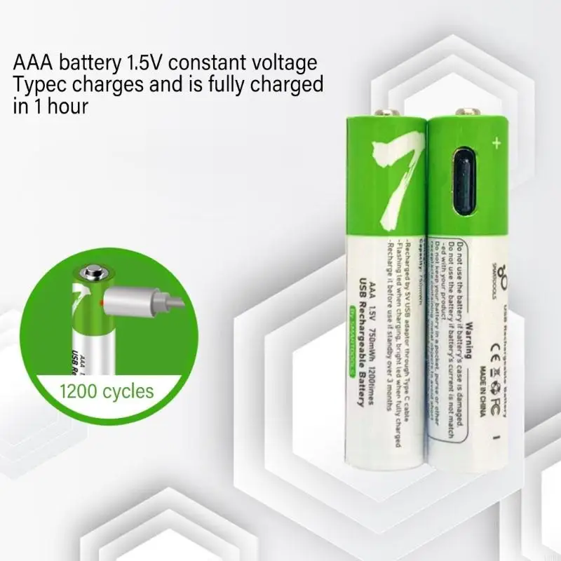 2025 ใหม่ 1.5V 750MWH แบตเตอรี่ AAA แบบชาร์จได้ USB AAA AAA Lithium แบตเตอรี่สำหรับแสงของเล่น