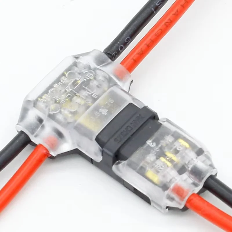 

5Pcs 2 Pin 2 Way 300v 10A With Lever AWG 18-24 Universal Compact Wire Wiring Connector T SHAPE Conductor Terminal Block