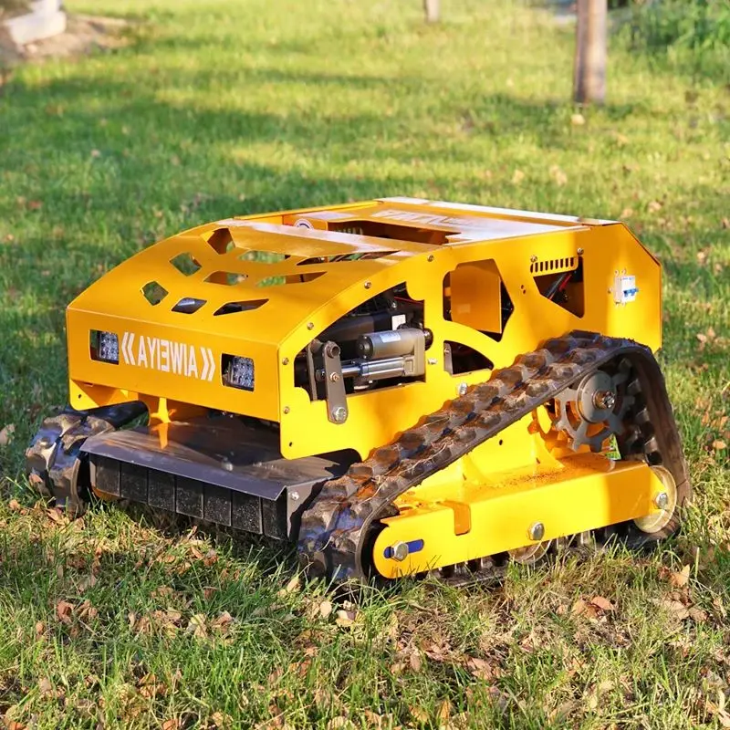 

Customized diesel engine all terrain lawn mower rubber remote control robot flail lawn mower
