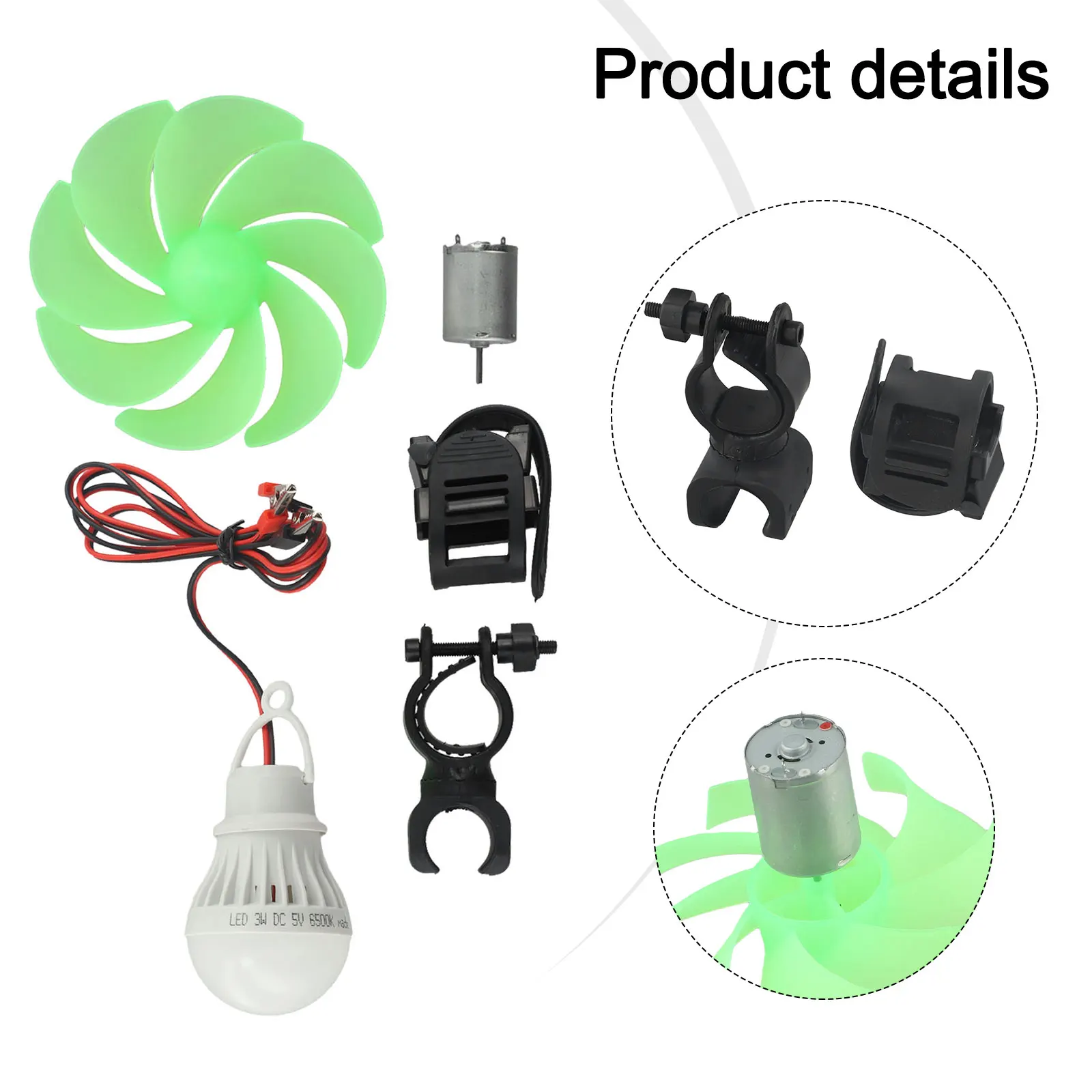 Wind Turbine Motor Kit with Precision ABS Blades and Bulb for Real-Time Power Visualization in Energy Education Programs