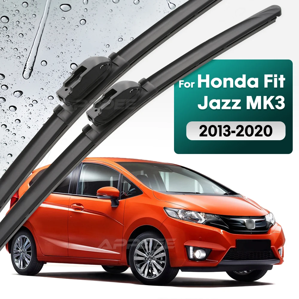 

Silicone & rubber Front Wiper Blades Set For Honda Fit Jazz MK3 2013 - 2020 Windshield Windscreen Window Brush 26"+14"