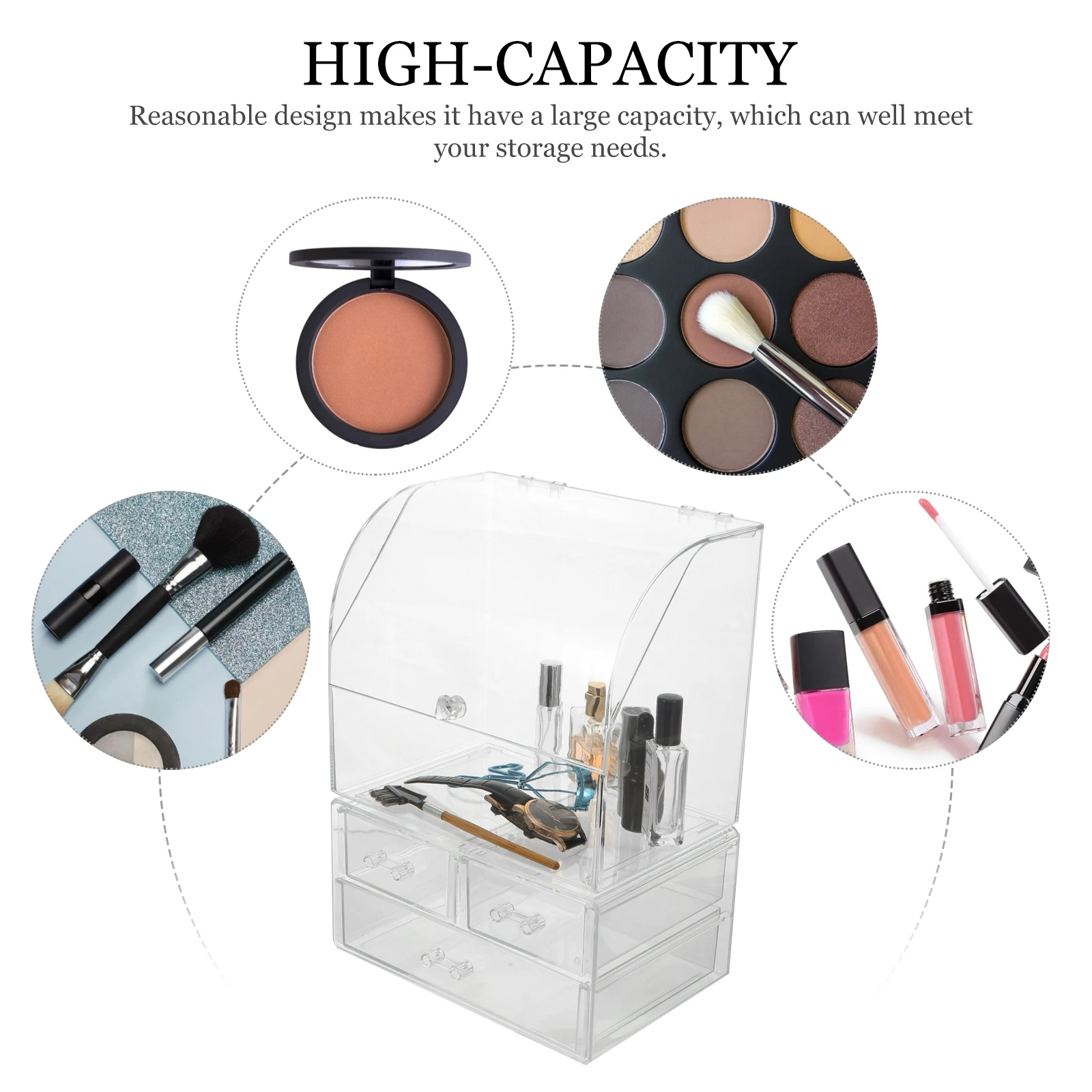 

Storage Box Acrylic Makeup Case Thickened Material Strong Durable Smooth Polishing Lipstick Container Desktop ganizer