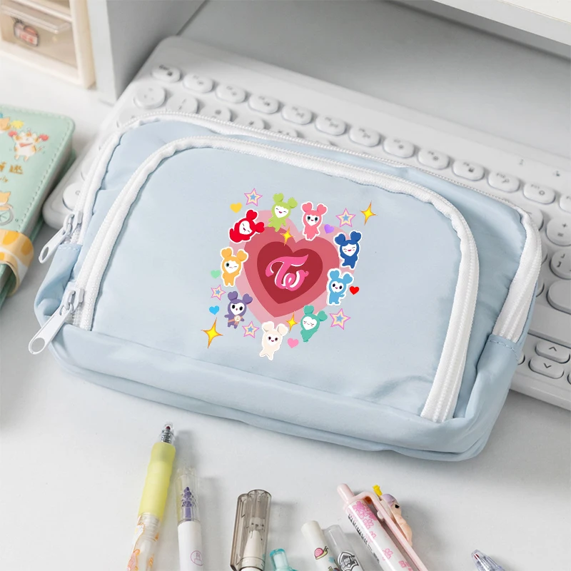 TWICE Pencil Case Kpop Idols Cartoon Character Printed Pen Pouch Portable Student Stationery Storage Bag Back To School Gifts - view 6