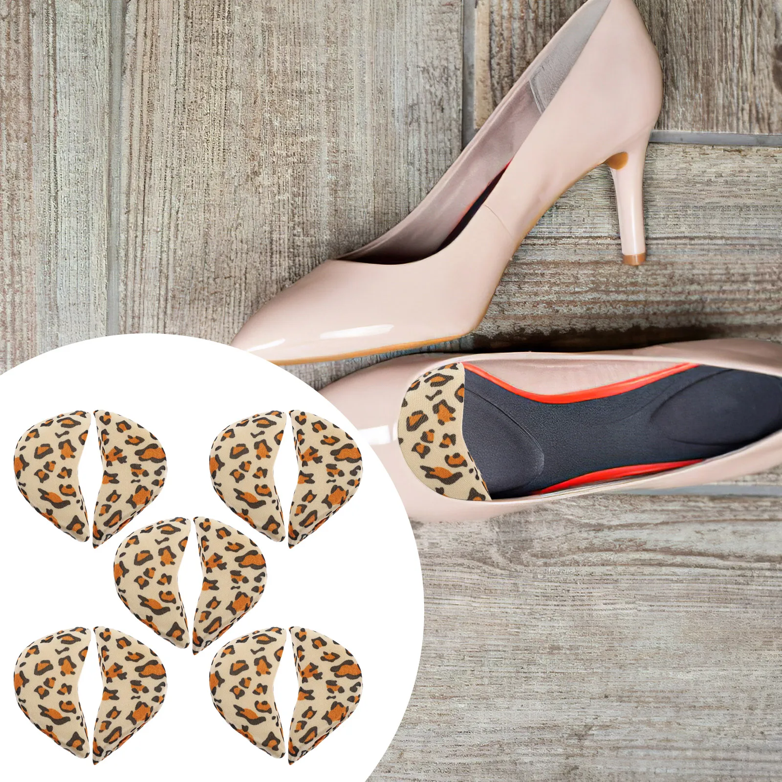 

5 Pairs Pain-proof Forefoot Pad Shoe Inserts High Heel Sports Shoes Half Insoles Cushion