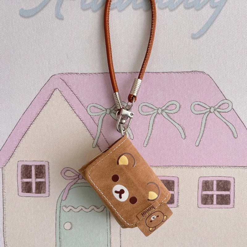 Ins Bear الجلود قلادة الكرتون لطيف جميل حقيبة سماعة الاذن لابل airpods 1 3 4 2 برو 2nd صندوق شحن بلوتوث اللاسلكية