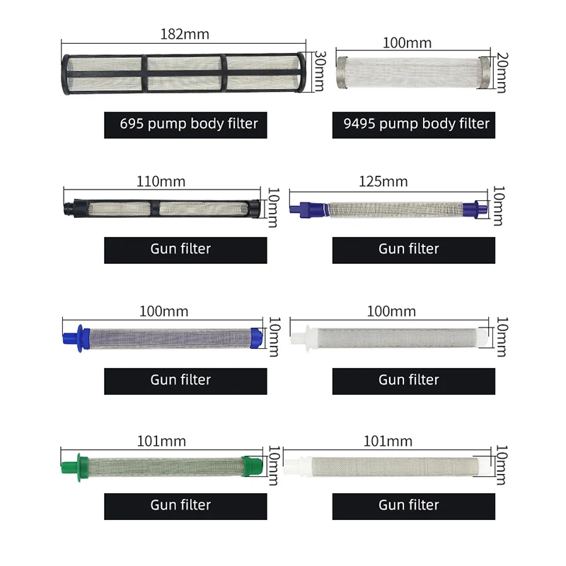 Spruzzatore filtro per vernice 695 795 3900 390 395 495 595 filtro per pistola a spruzzo Airless 695 9495 287032 218133 accessori per spruzzatore