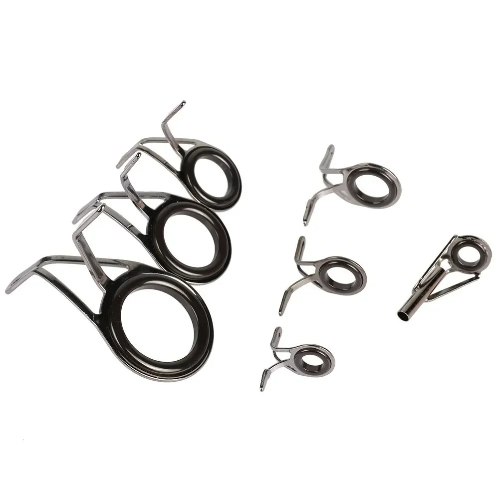 7pcs/set Fishing Tackle Stainless Steel Repair Kit Set Fishing Rod Guide Ring Tip Fishing Pole Circle Ring Eye Guide Wire Loop image 3