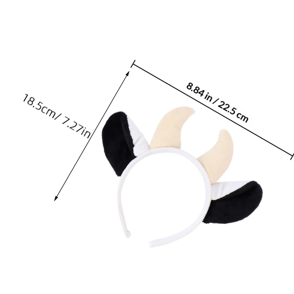 2 szt. Miękkie, wygodne opaski na głowę z uszami krowy, ozdoba na głowę w kształcie zwierząt dla dziewcząt i chłopców, upominki na przyjęcia, dekoracja kostiumu na Halloween, akcesoria