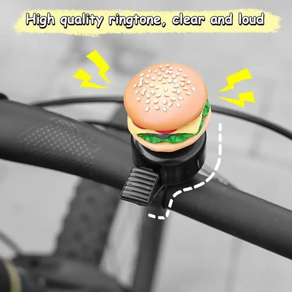 Cartoon Hamburg Fietsbel Franse Frietjes Sandwich Mtb Bells Stuur Veiligheidsbel Fietsen Luid Fietstocht-On Accessoires