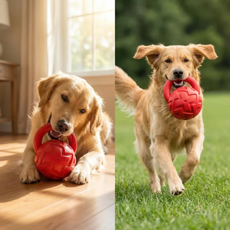 TPR Hunde-Quietschspielzeug Kau-Spielzeug für Kleine und Mittlere Hunde Bissresistentes Interaktives Welpen-Ballspielzeug Hundezubehör – Detail 5