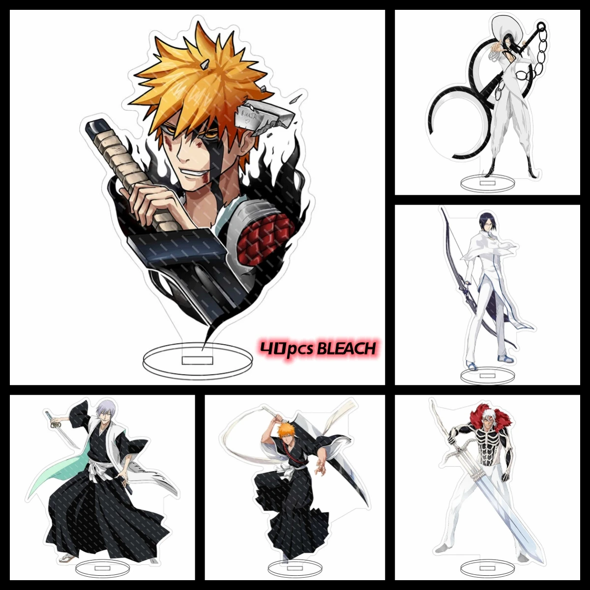 New Style Cartoon Anime Bleach Acrylic Stand Kurosaki ichigo Urahara Kisuke Figures Model Desktop Ornaments Friend Gifts