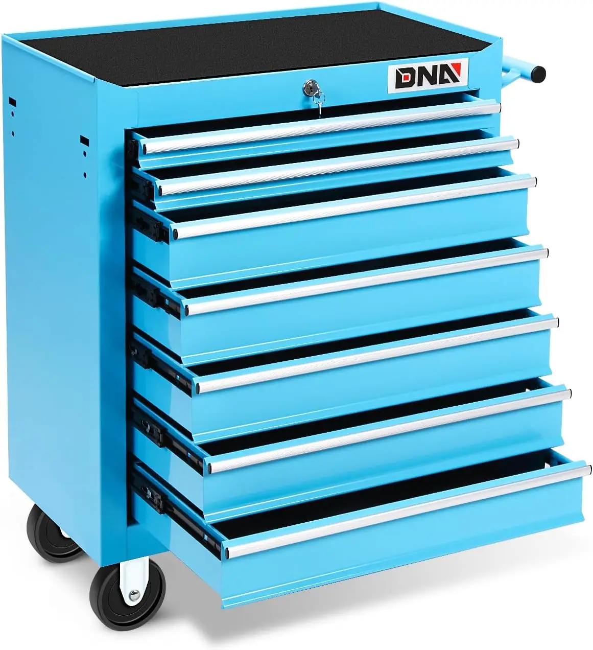 

7-Drawer Plastic Top Rolling Tool Cabinet With Keyed Locking System, Blue, Tools-00486