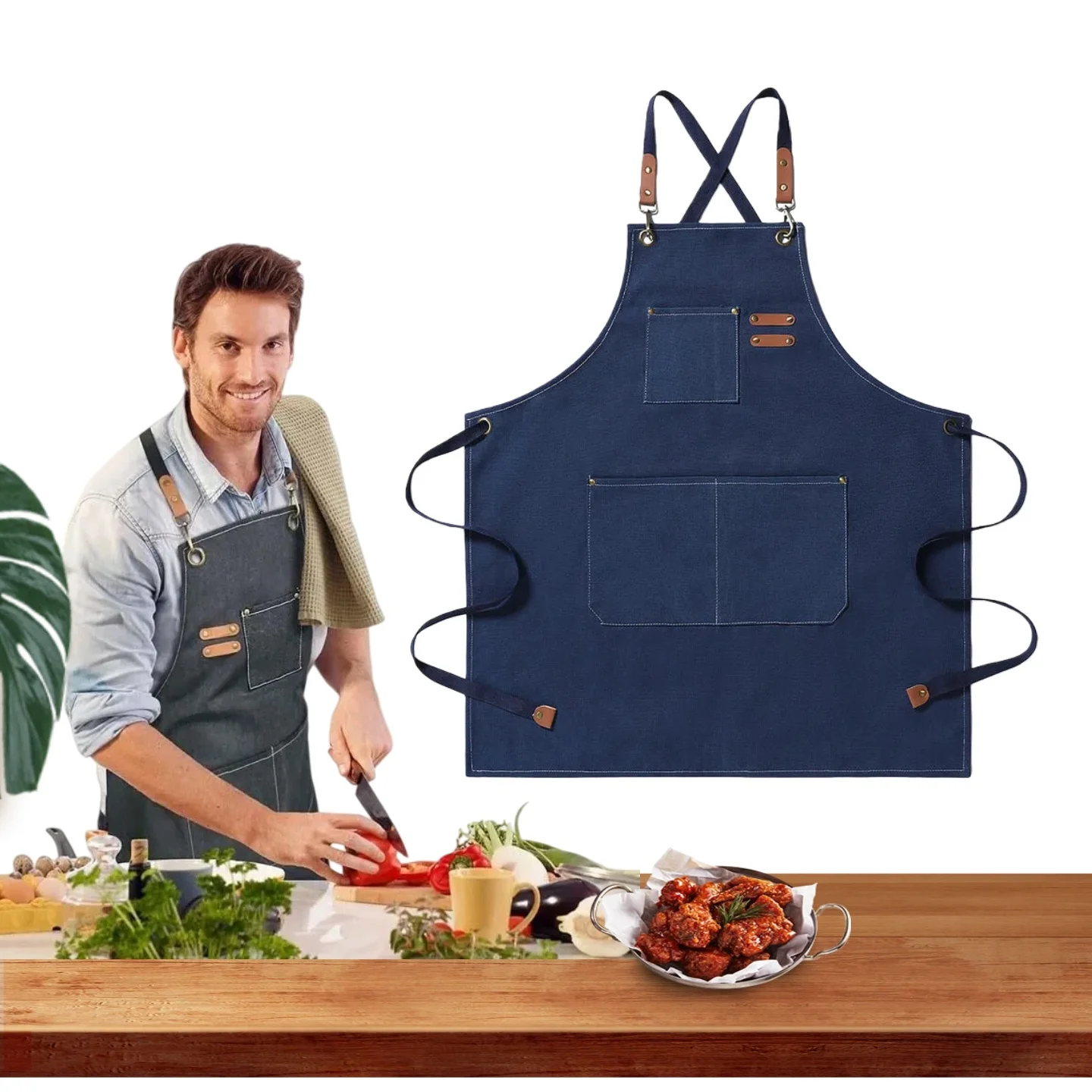 Neue Mode Leinwand Kochen Schürzen Für Frau Männer Chef Arbeit Schürze Für Grill Restaurant Bar Shop Cafés Schönheit Nägel Studios Uniform