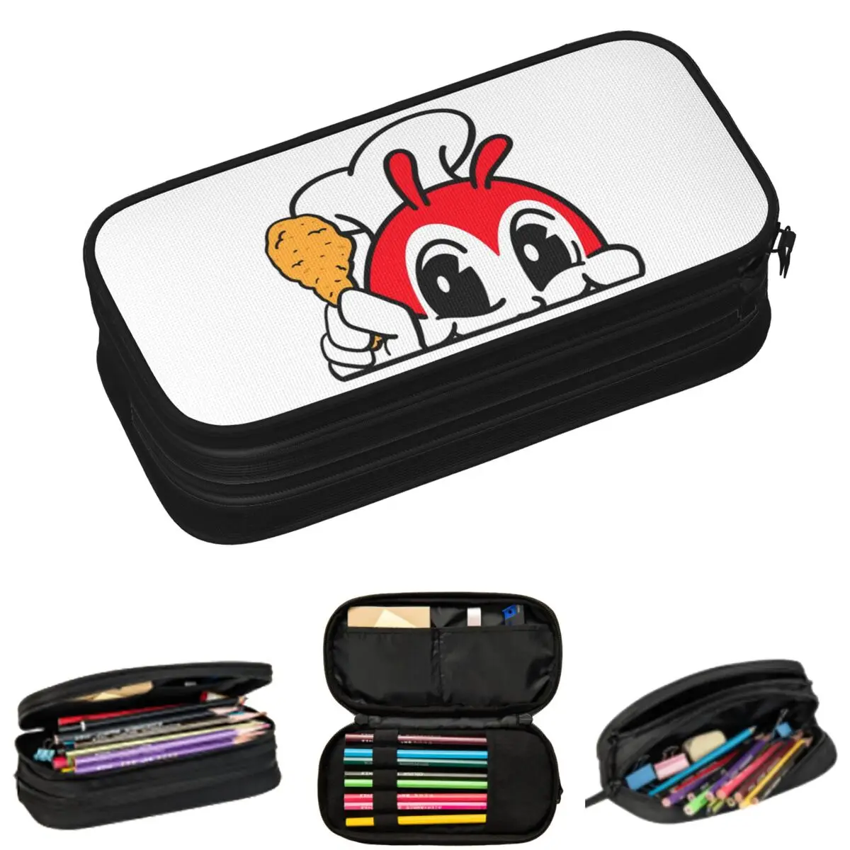 

JOLLIBEE PEEKING CUTE CHICKEN JOY FILIPINO Pencil Cases for Student Pen Box Pencil Bag Large Storage Pencil Pouch Pen Holder